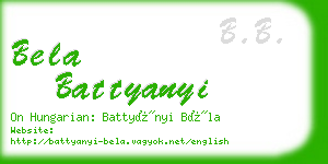 bela battyanyi business card